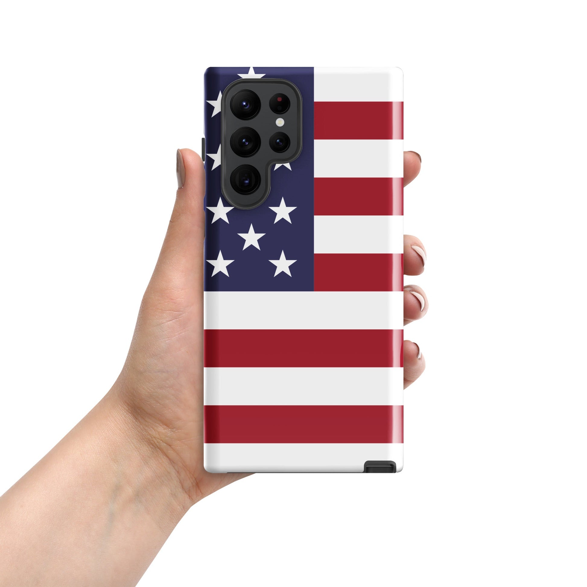 Patriotic Protection: American Flag Tough Case for Samsung® - Defend Your Device with Style and Strength! - Lizard Vigilante