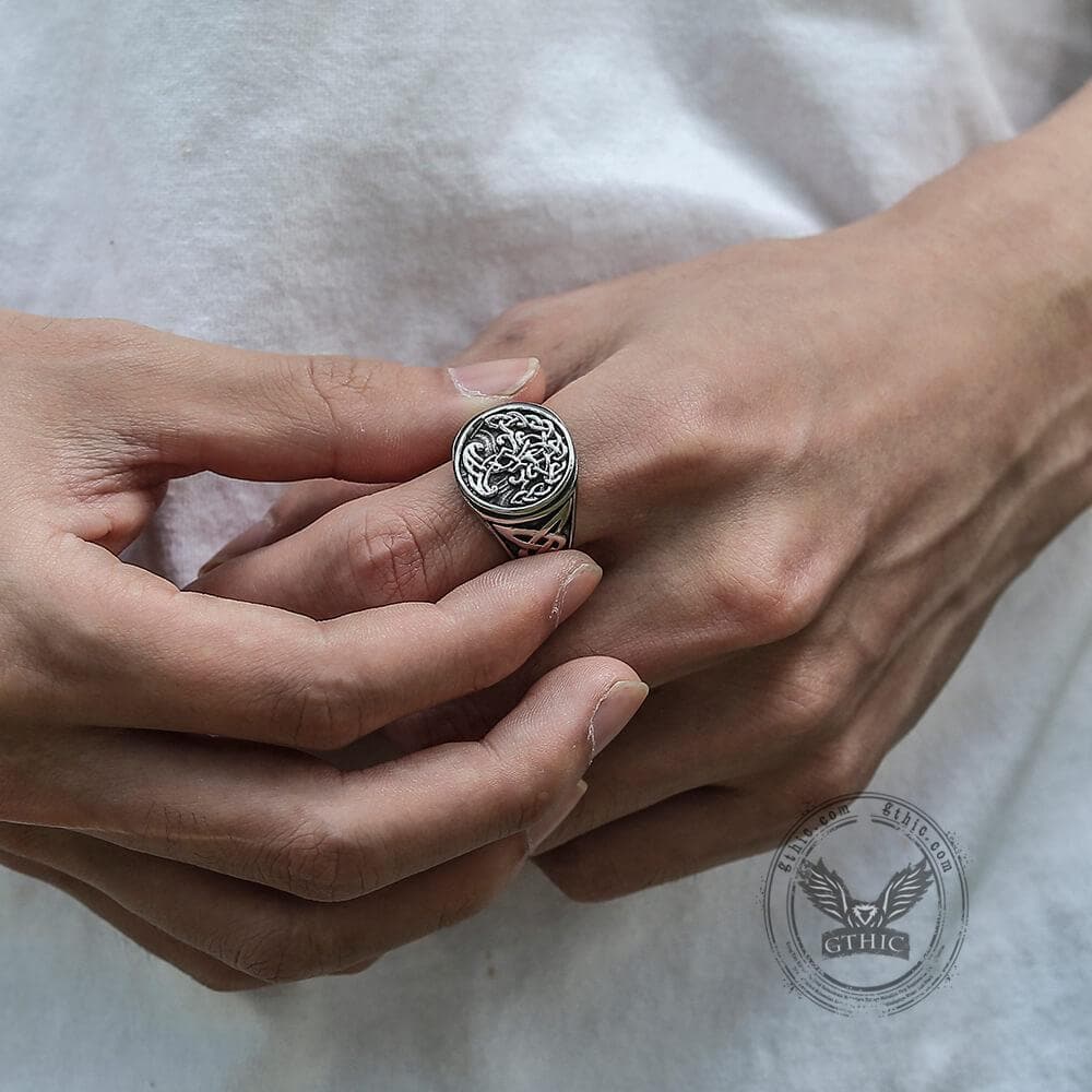 Tree of Life Celtics Stainless Steel Viking Ring