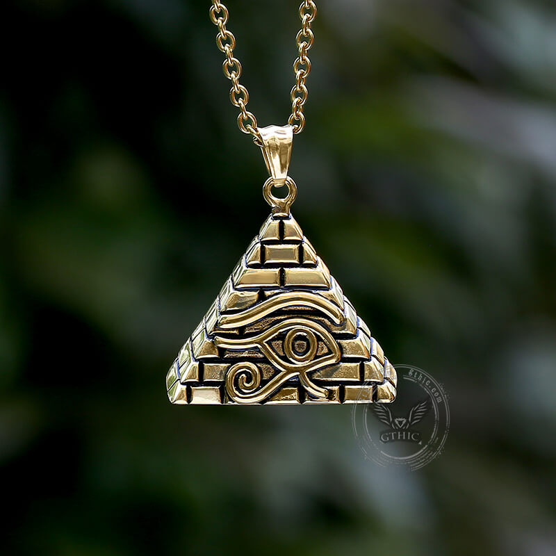 Triangle Pyramid Eye of Ra Stainless Steel Pendant
