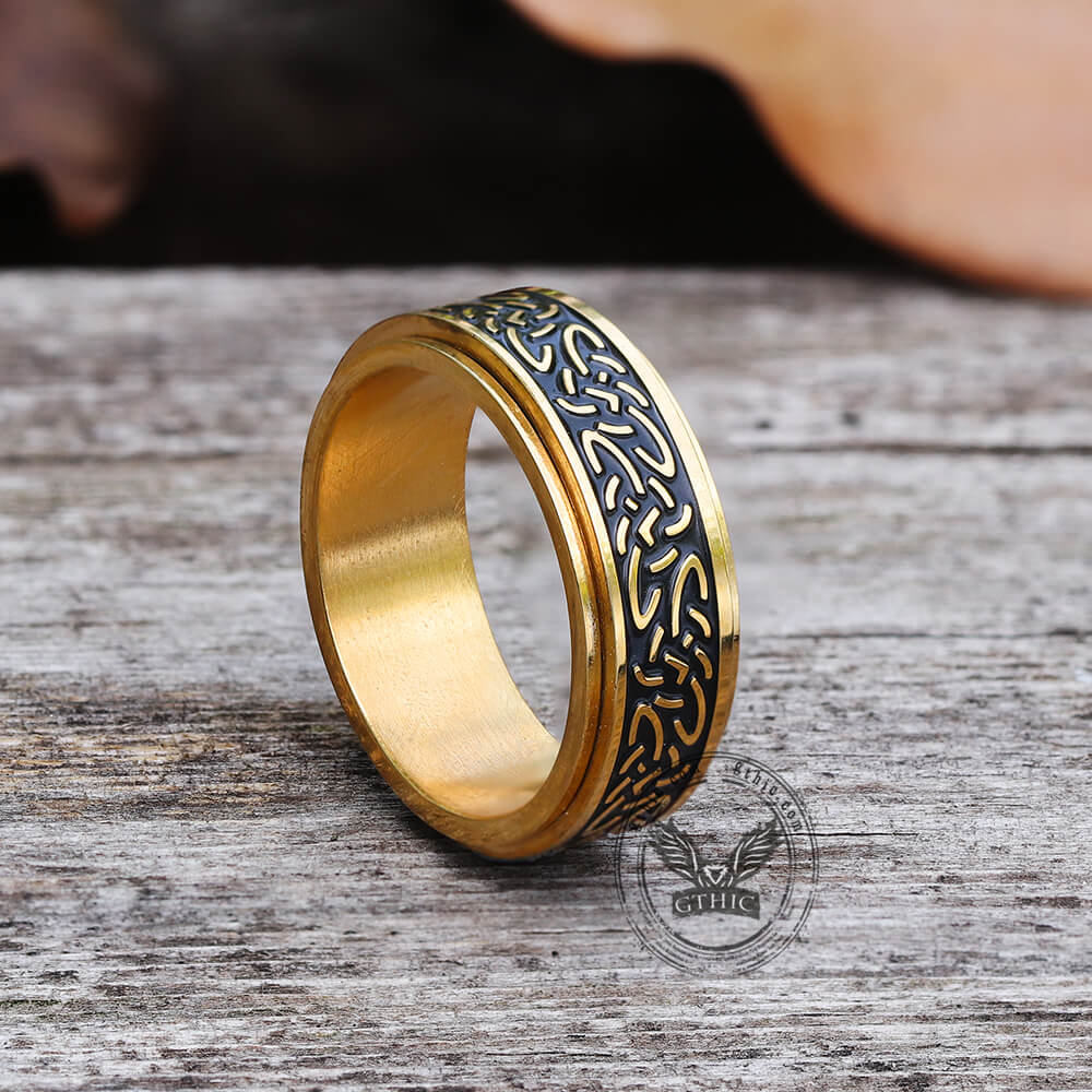 Triquetra Celtic Knot Stainless Steel Spinner Ring