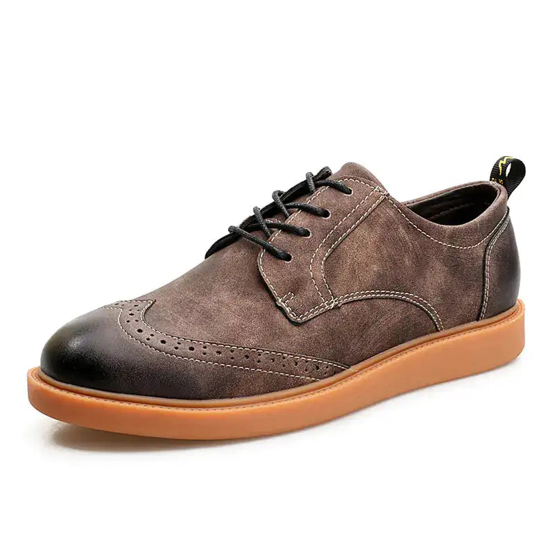 Brogue Men's Shoes, British Style Wingtip Shoes
