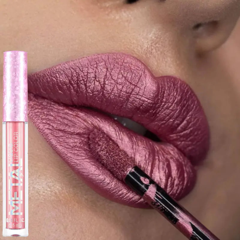 Pearlescent Metallic Color Liquid Lipstick Lip Gloss