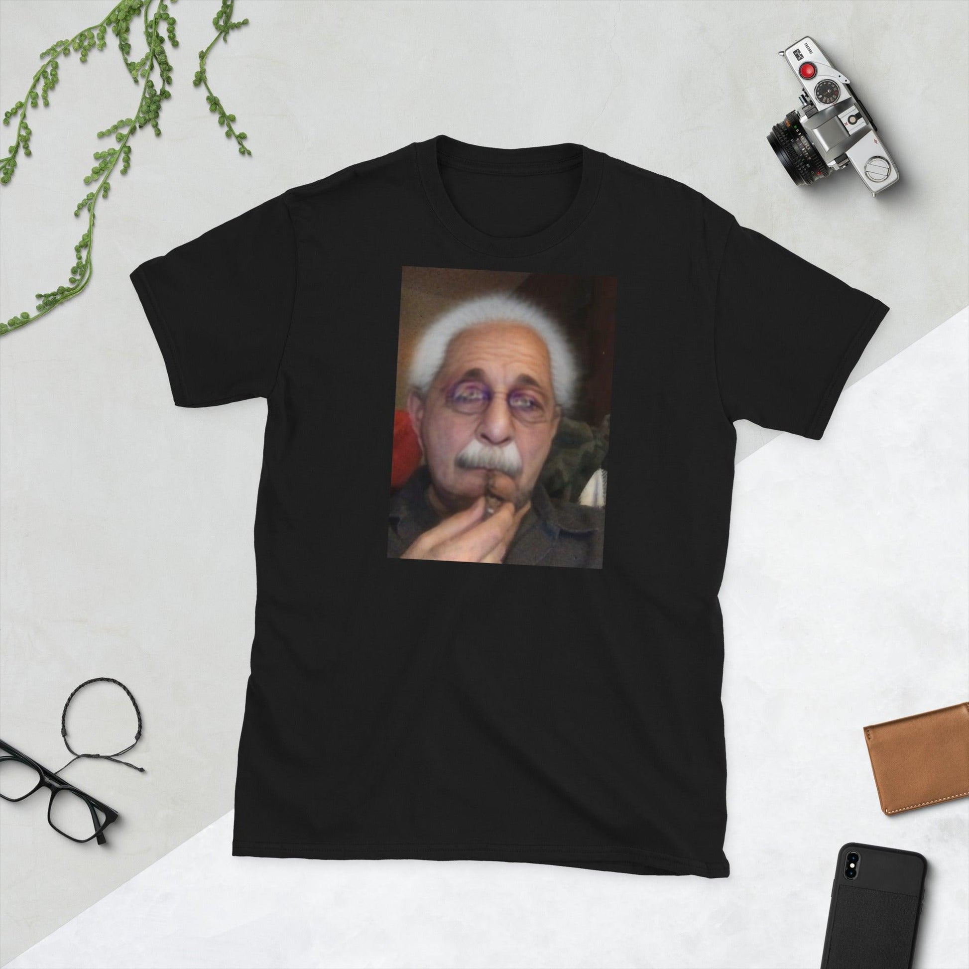 Old Man Toking Short-Sleeve Unisex T-Shirt / Smoke A Bowl, Einstein Shirt - Lizard Vigilante