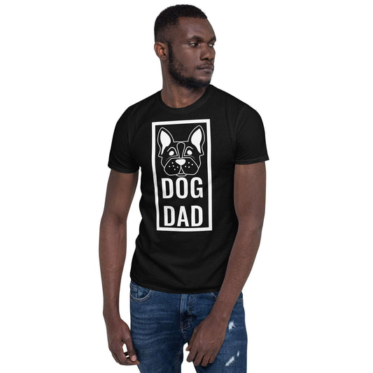 DOG DAD Black and White Short-Sleeve Unisex T-Shirt - Lizard Vigilante