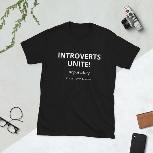 INTROVERTS UNITE! Short-Sleeve Unisex T-Shirt Tee - Lizard Vigilante