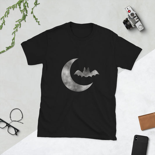 Halloween Cloudy Bat Moon Short-Sleeve Unisex T-Shirt - Lizard Vigilante