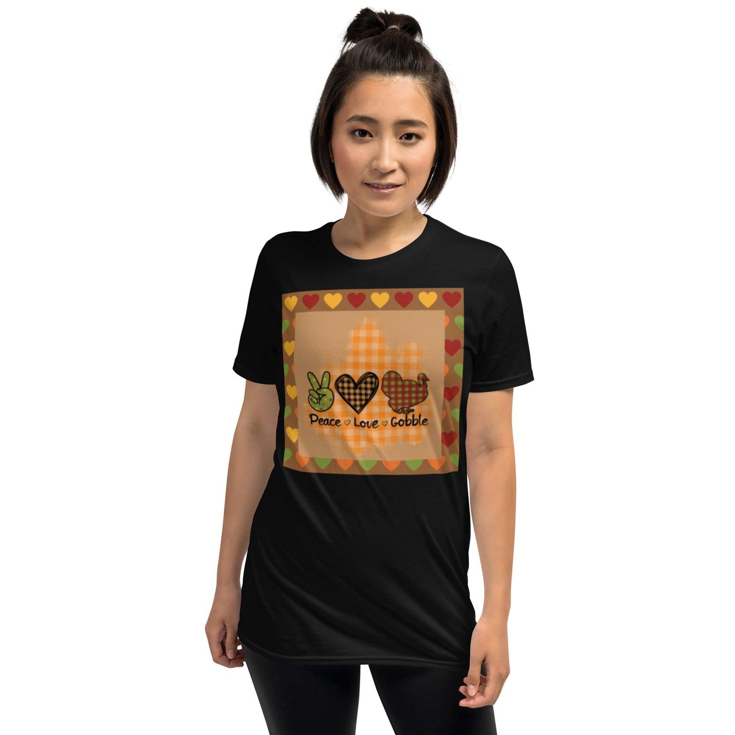 Thanksgiving Night Peace Love Gobble Short-Sleeve Unisex T-Shirt - Lizard Vigilante