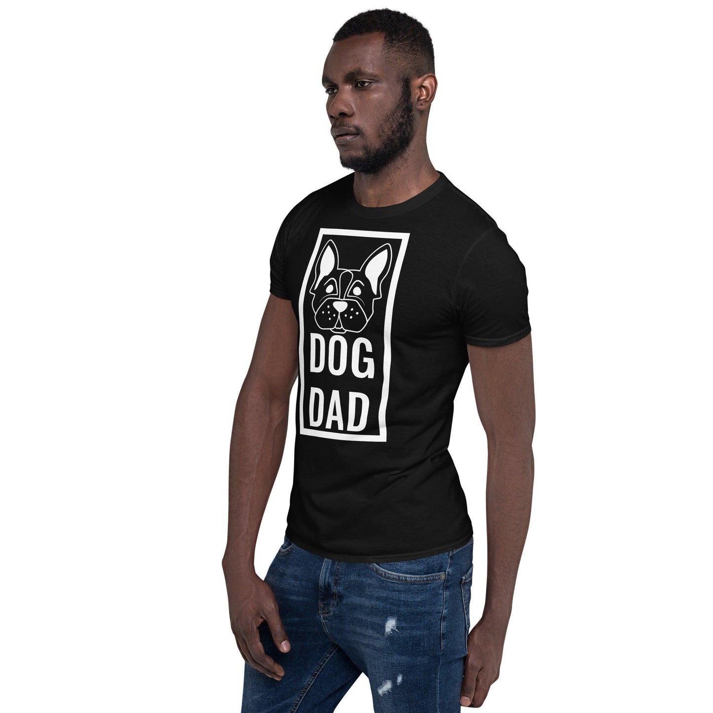 DOG DAD Black and White Short-Sleeve Unisex T-Shirt - Lizard Vigilante