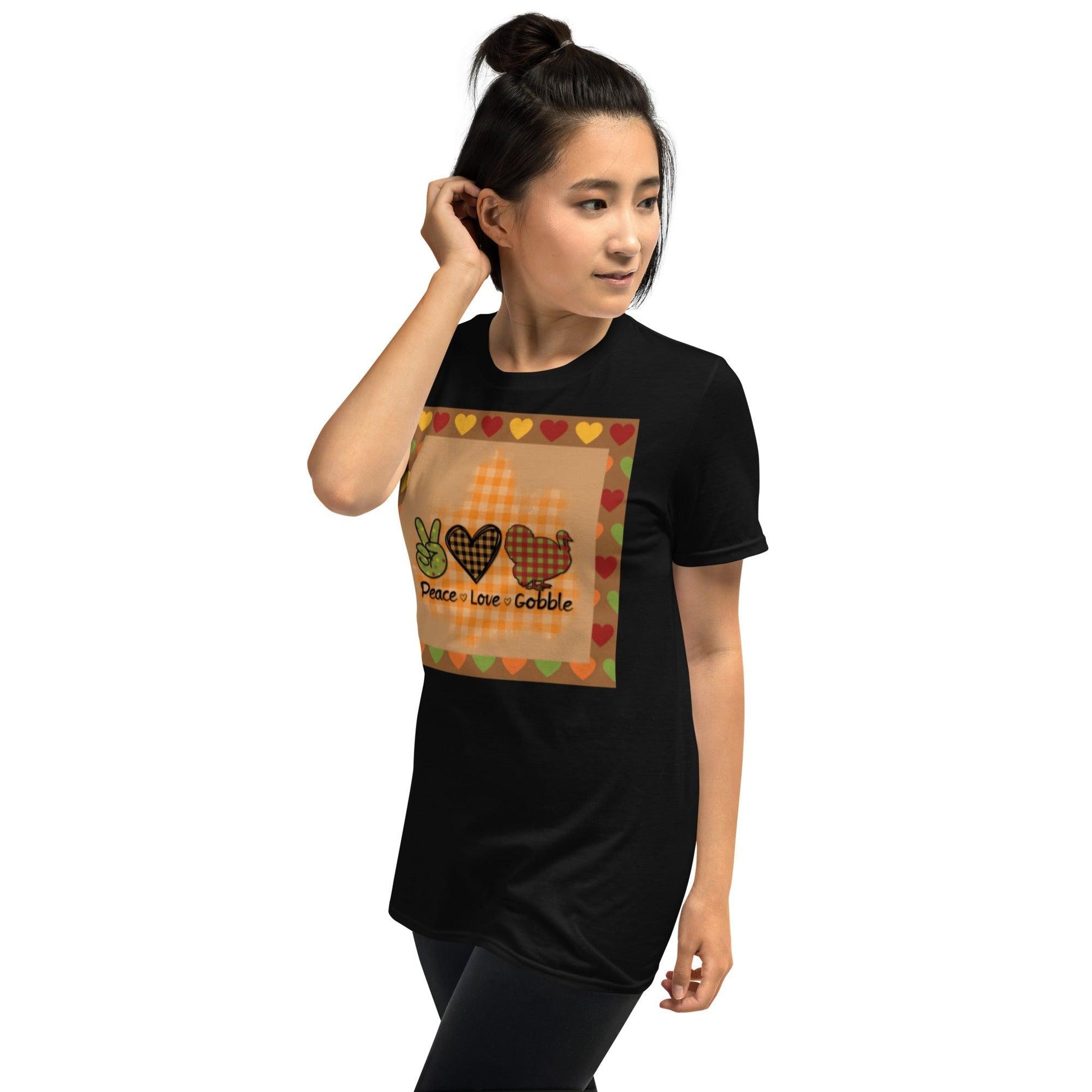 Thanksgiving Night Peace Love Gobble Short-Sleeve Unisex T-Shirt - Lizard Vigilante