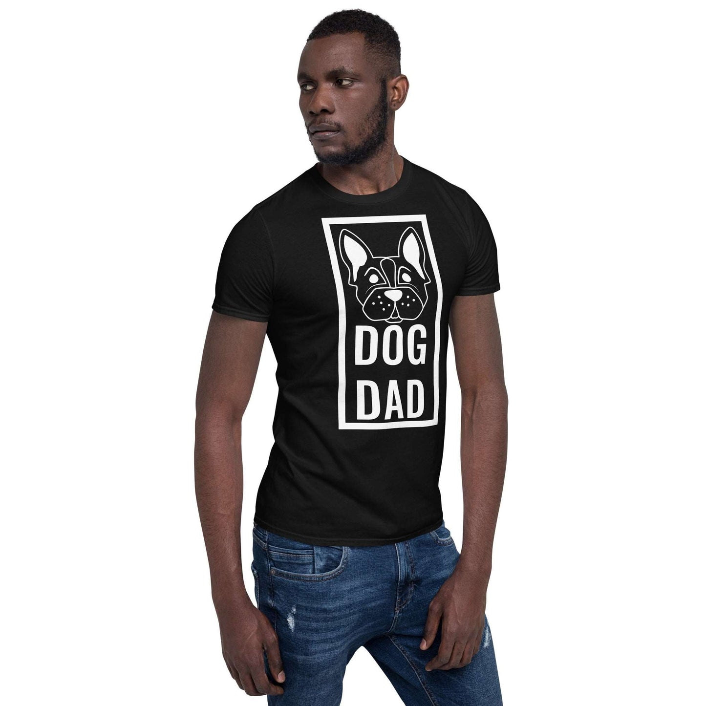 DOG DAD Black and White Short-Sleeve Unisex T-Shirt - Lizard Vigilante