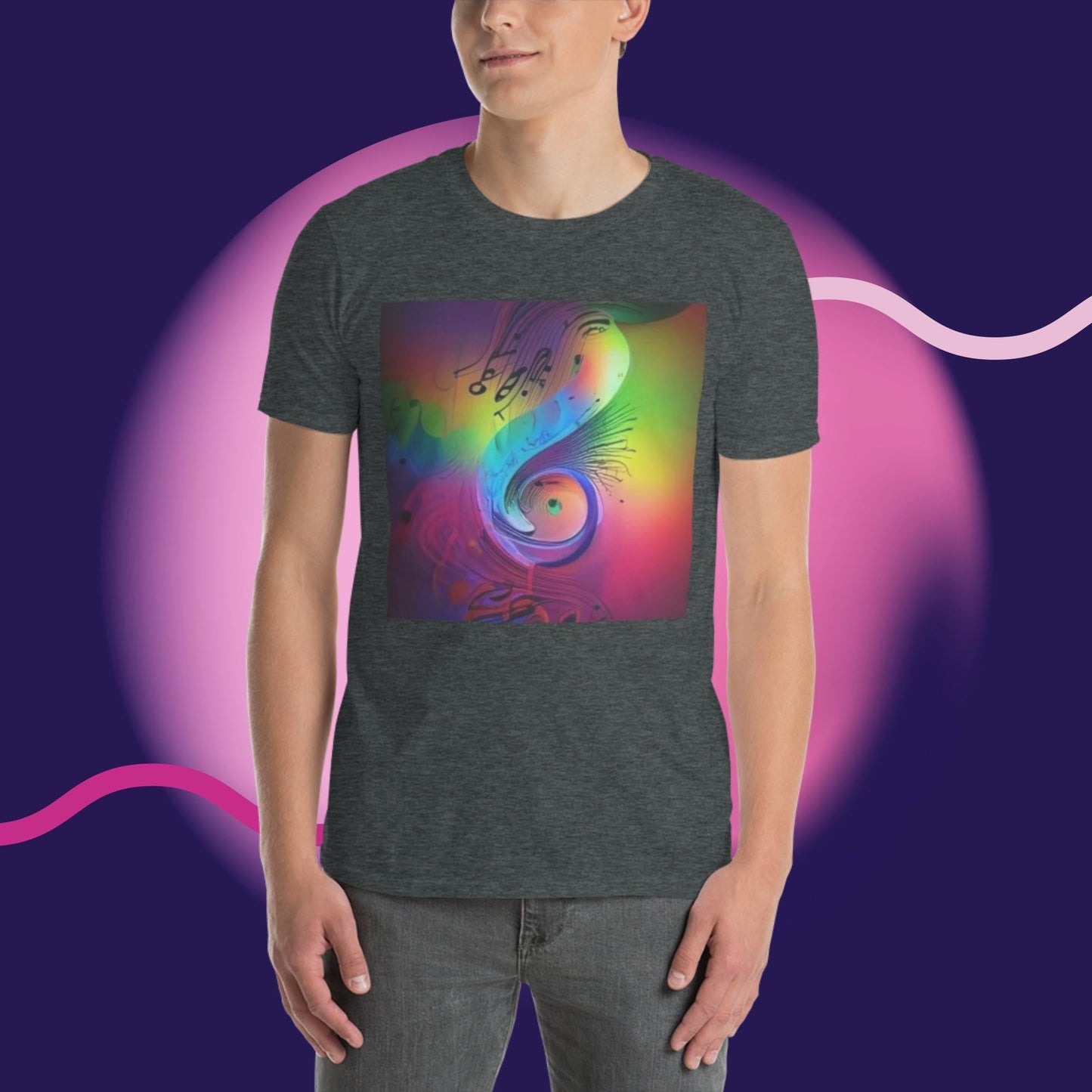 Musical Rainbow Short-Sleeve Unisex T-Shirt / Music Tee - Lizard Vigilante