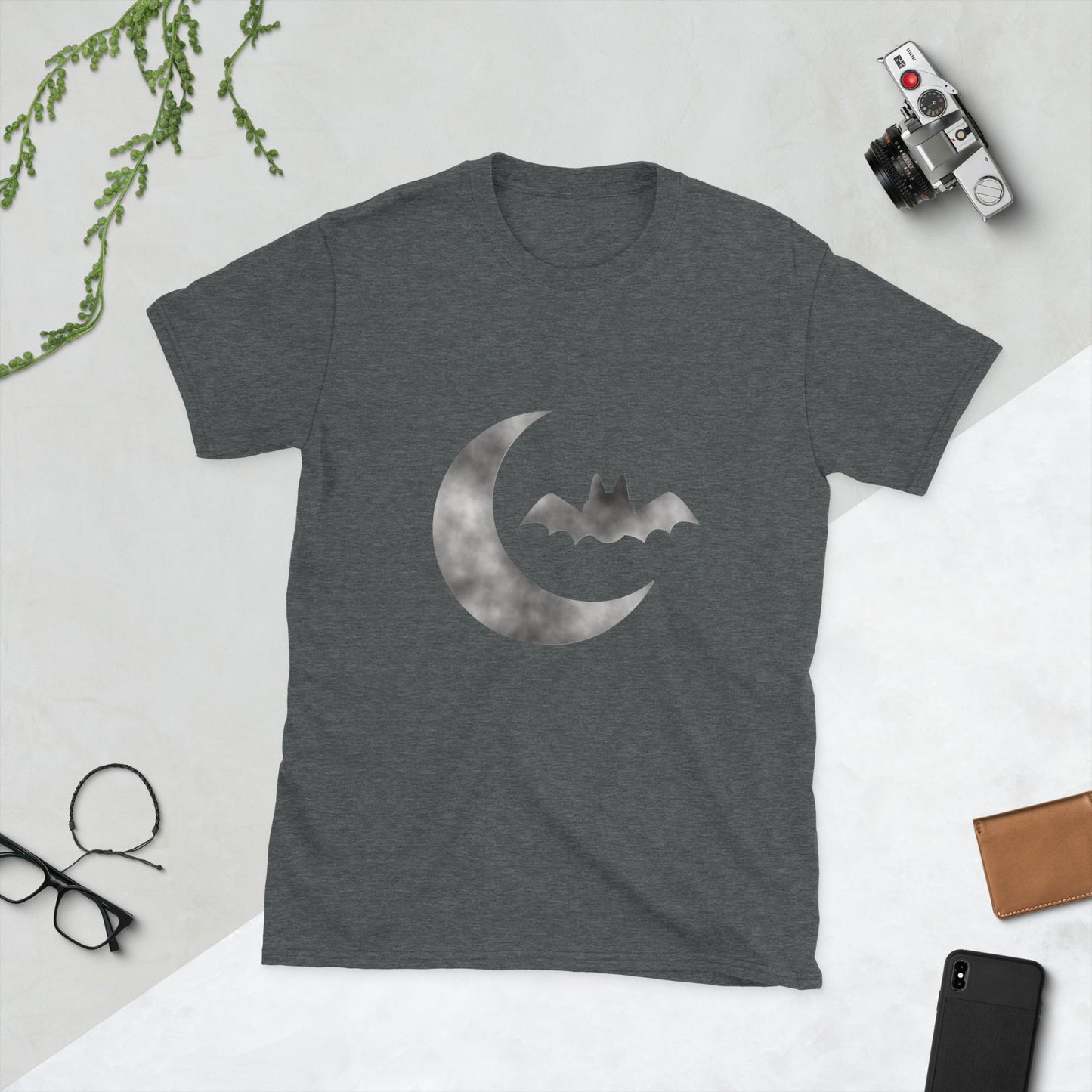 Halloween Cloudy Bat Moon Short-Sleeve Unisex T-Shirt - Lizard Vigilante