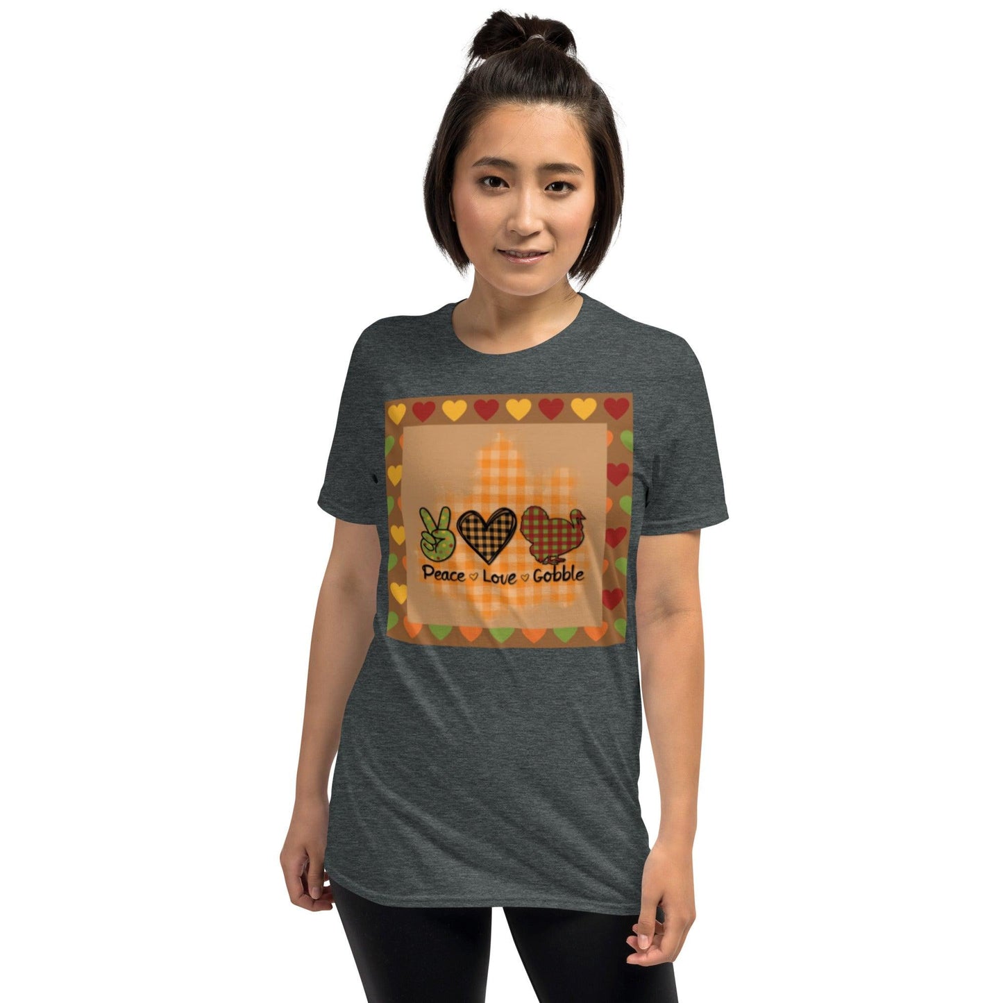 Thanksgiving Night Peace Love Gobble Short-Sleeve Unisex T-Shirt - Lizard Vigilante