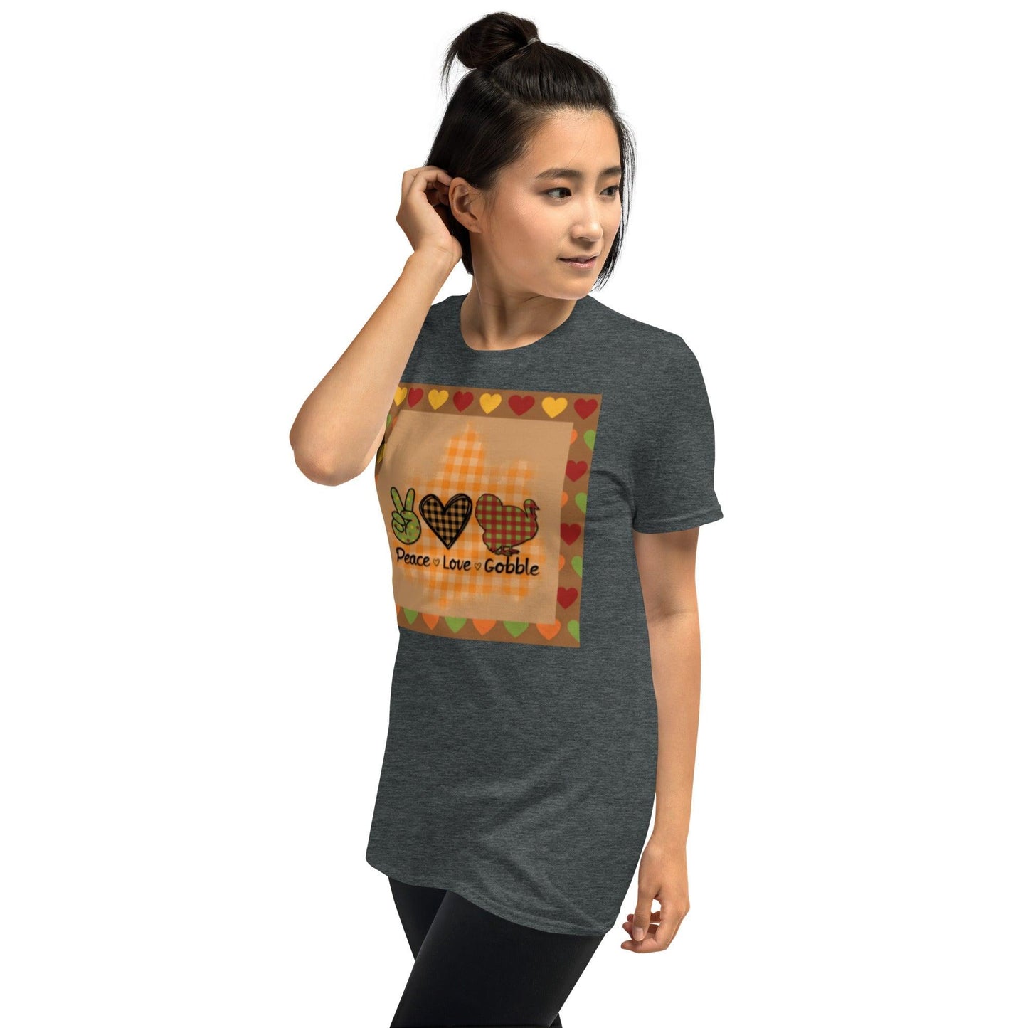 Thanksgiving Night Peace Love Gobble Short-Sleeve Unisex T-Shirt - Lizard Vigilante