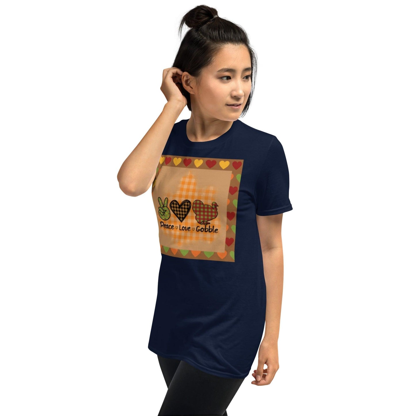 Thanksgiving Night Peace Love Gobble Short-Sleeve Unisex T-Shirt - Lizard Vigilante