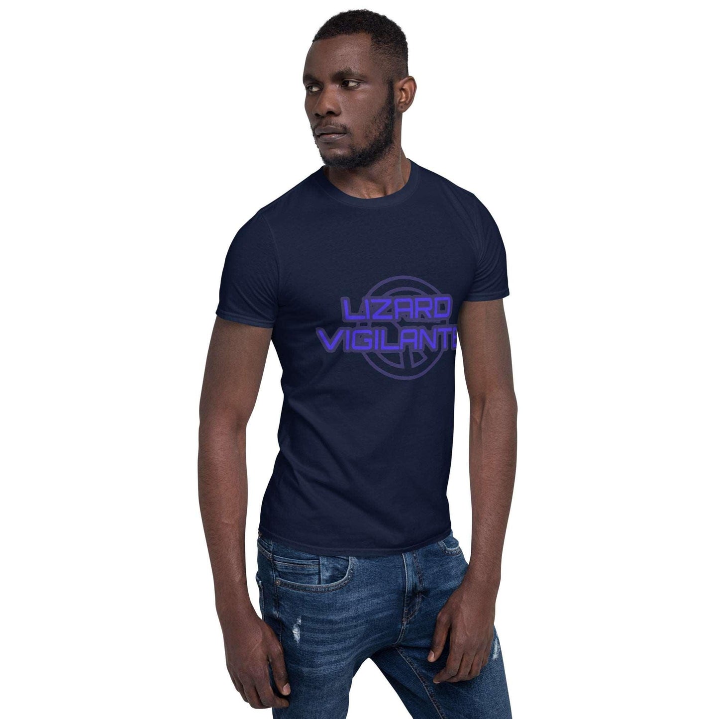 Blue Lizard Crooked Peace Short-Sleeve Unisex T-Shirt - Lizard Vigilante