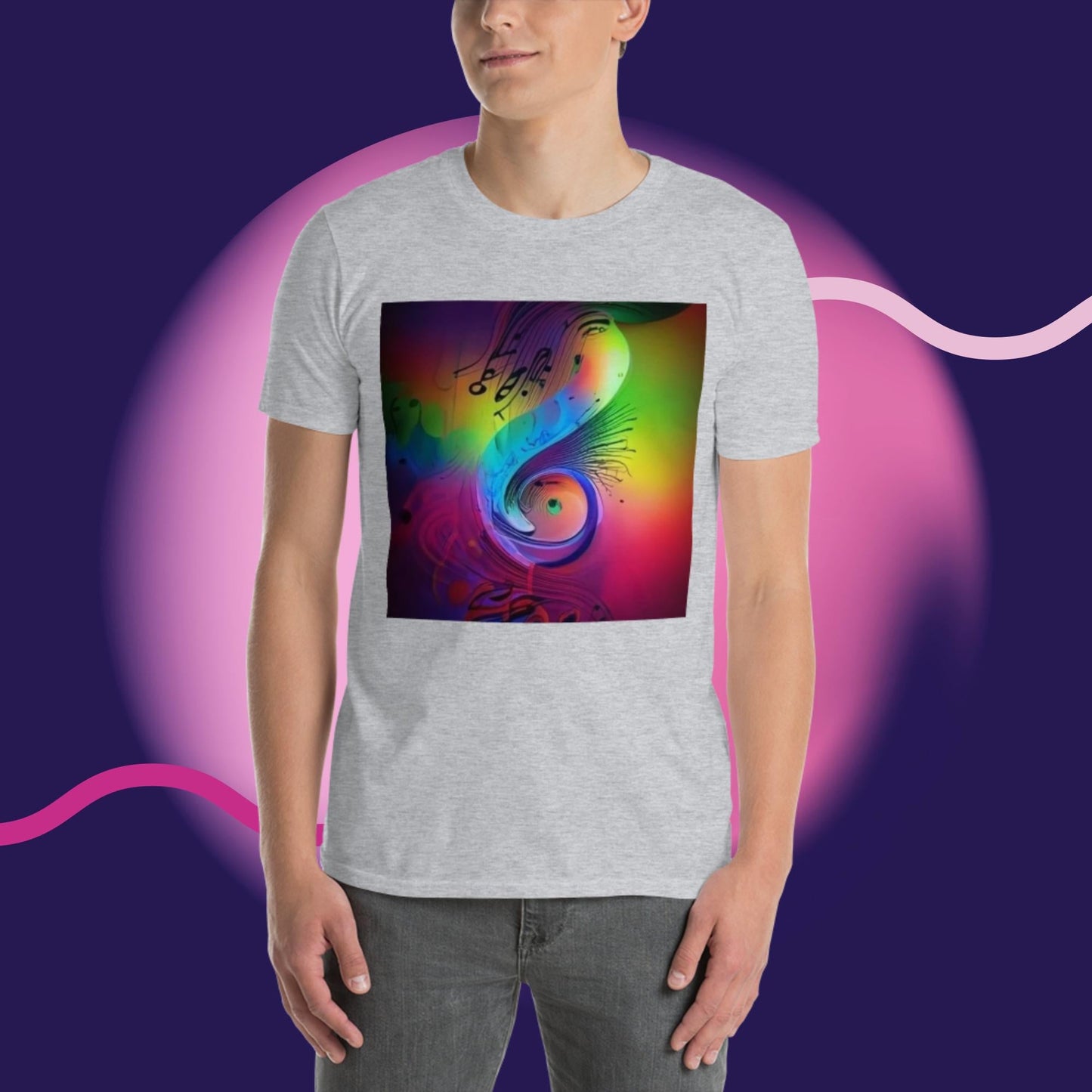 Musical Rainbow Short-Sleeve Unisex T-Shirt / Music Tee - Lizard Vigilante