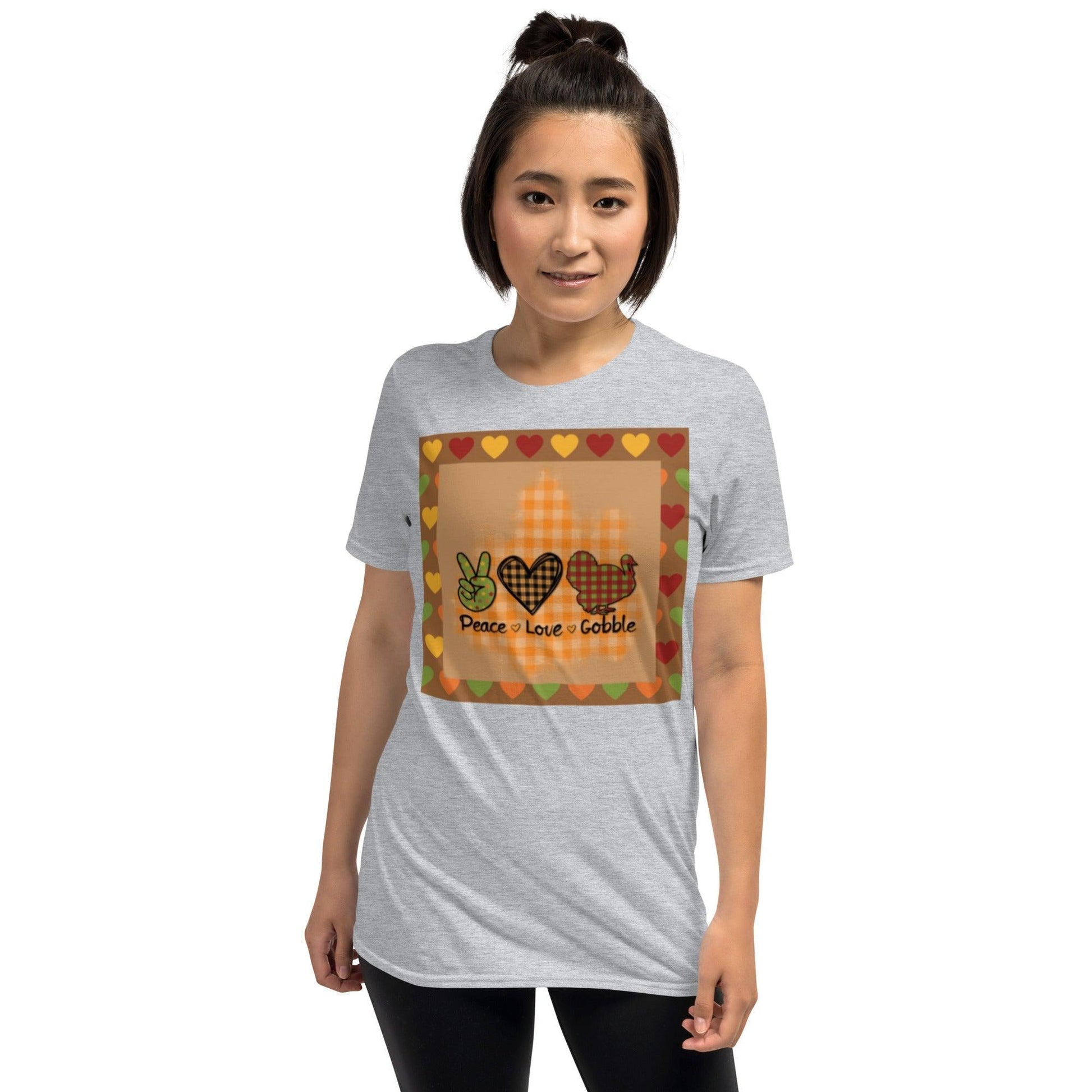 Thanksgiving Night Peace Love Gobble Short-Sleeve Unisex T-Shirt - Lizard Vigilante