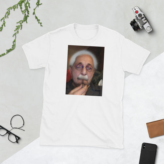 Old Man Toking Short-Sleeve Unisex T-Shirt / Smoke A Bowl, Einstein Shirt - Lizard Vigilante
