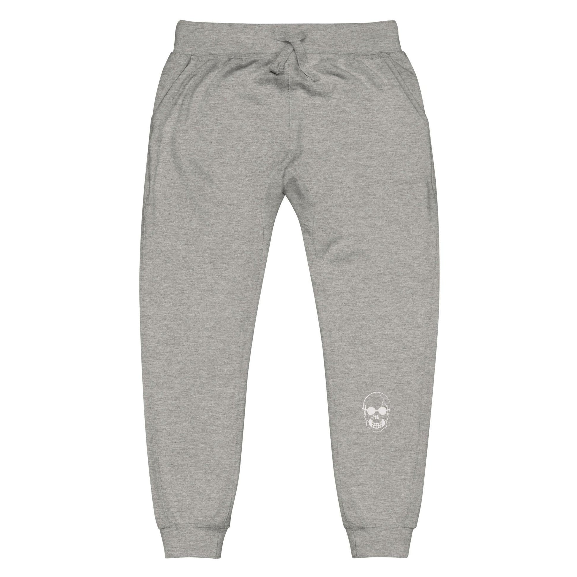 White Skull With Shades Unisex fleece sweatpants - Lizard Vigilante