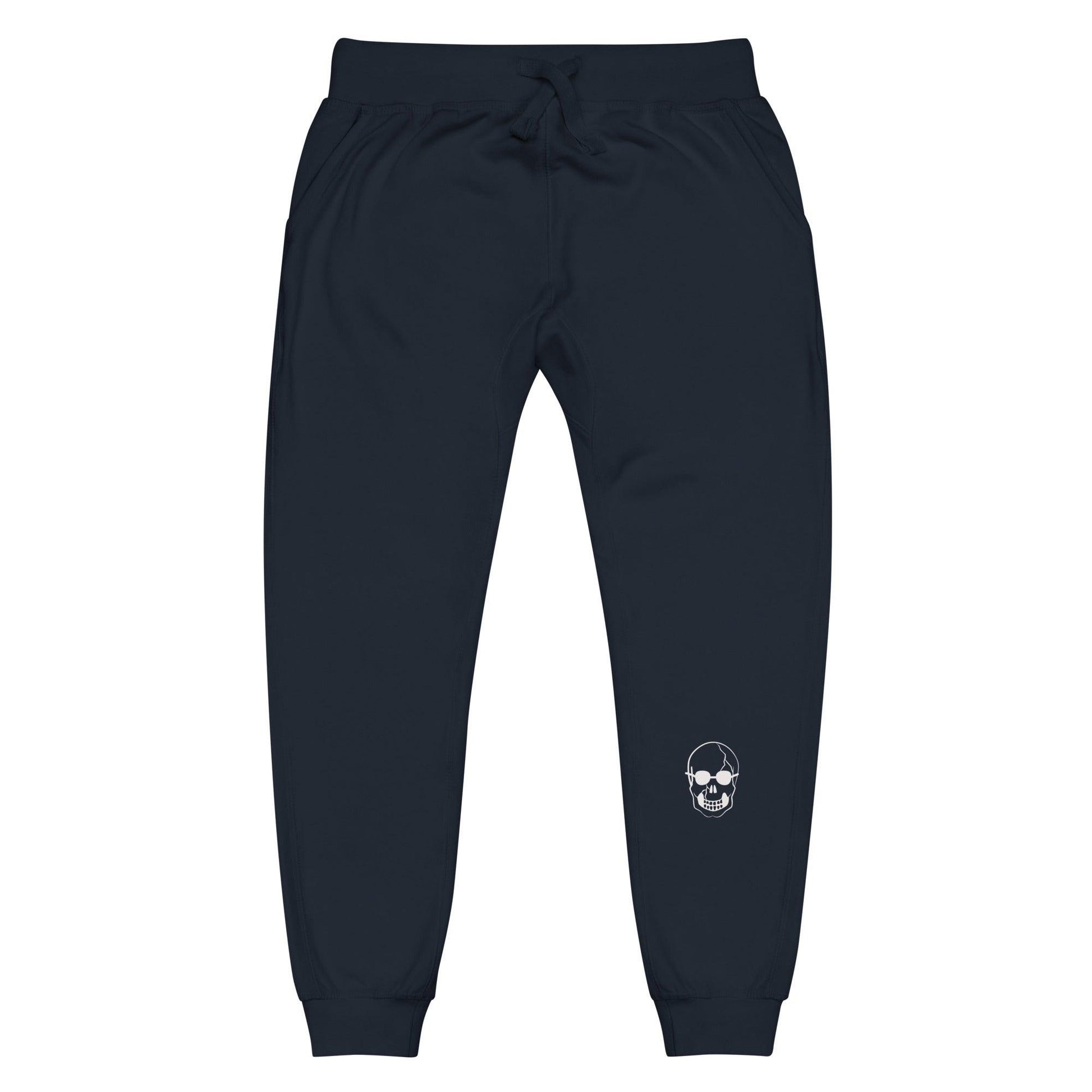 White Skull With Shades Unisex fleece sweatpants - Lizard Vigilante