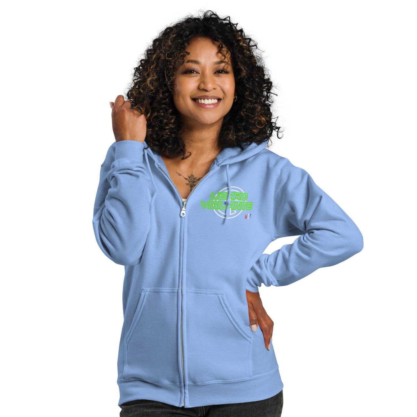 Lizard Vigilante USA Unisex heavy blend zip hoodie - Lizard Vigilante