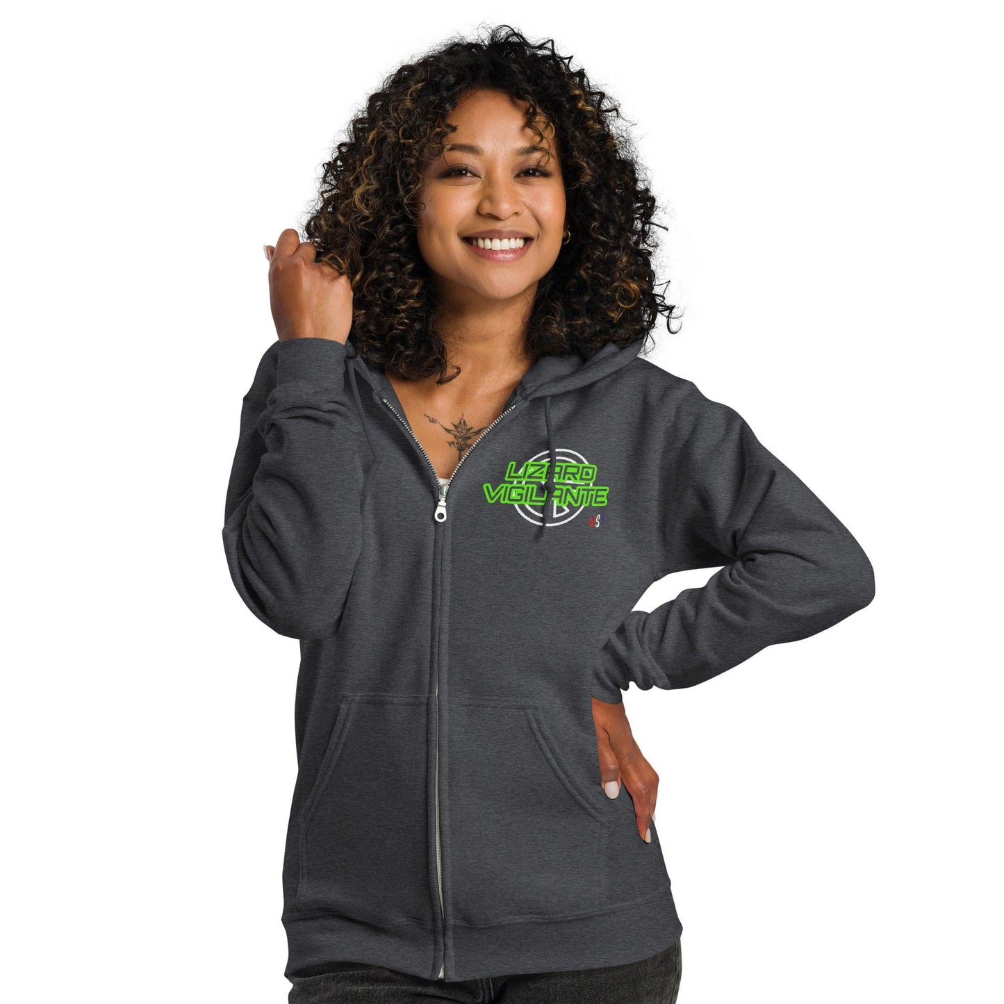 Lizard Vigilante USA Unisex heavy blend zip hoodie - Lizard Vigilante