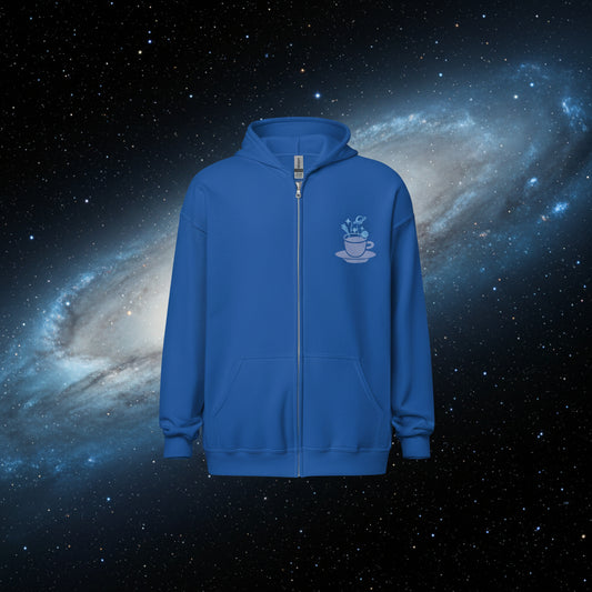 Spaced Coffee Unisex heavy blend zip hoodie - Lizard Vigilante