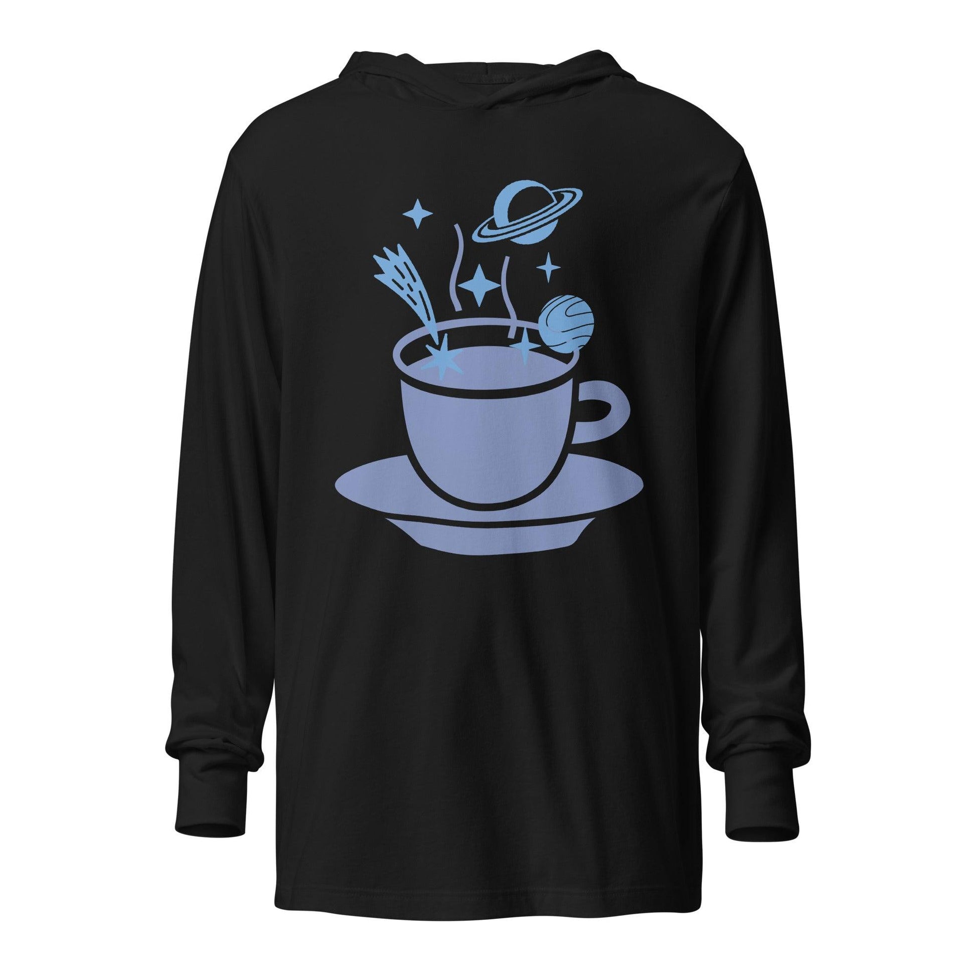 Spaced Coffee Hooded long-sleeve tee - Lizard Vigilante