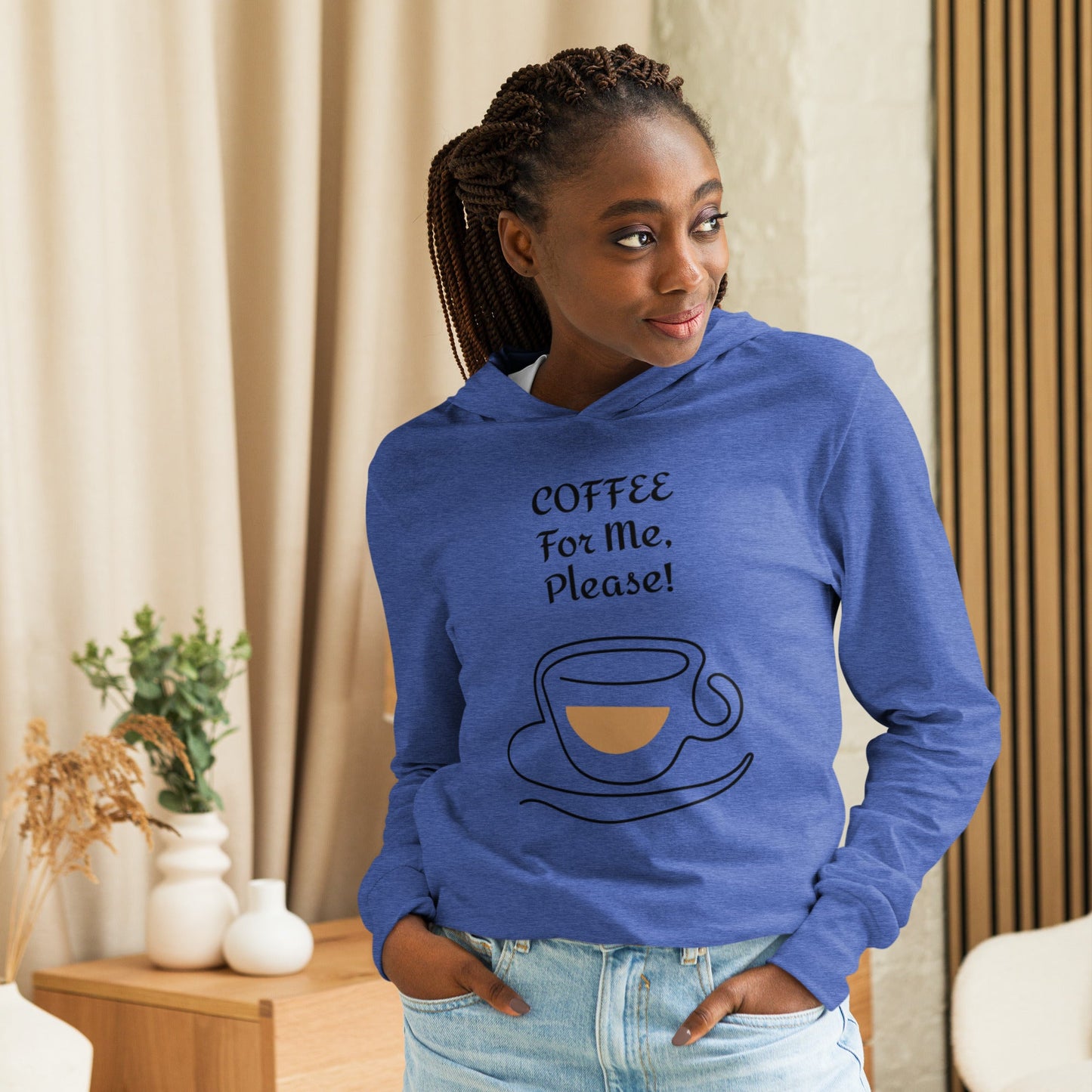 Coffee For Me, Please! w/ a Saucer and Cup Hooded long-sleeve tee - Lizard Vigilante