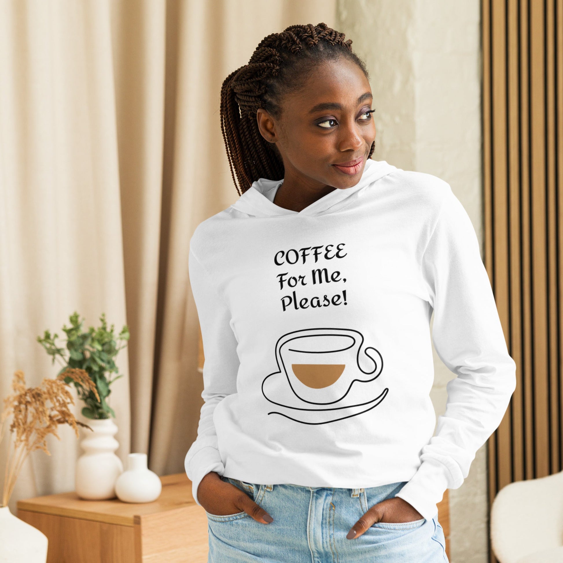 Coffee For Me, Please! w/ a Saucer and Cup Hooded long-sleeve tee - Lizard Vigilante