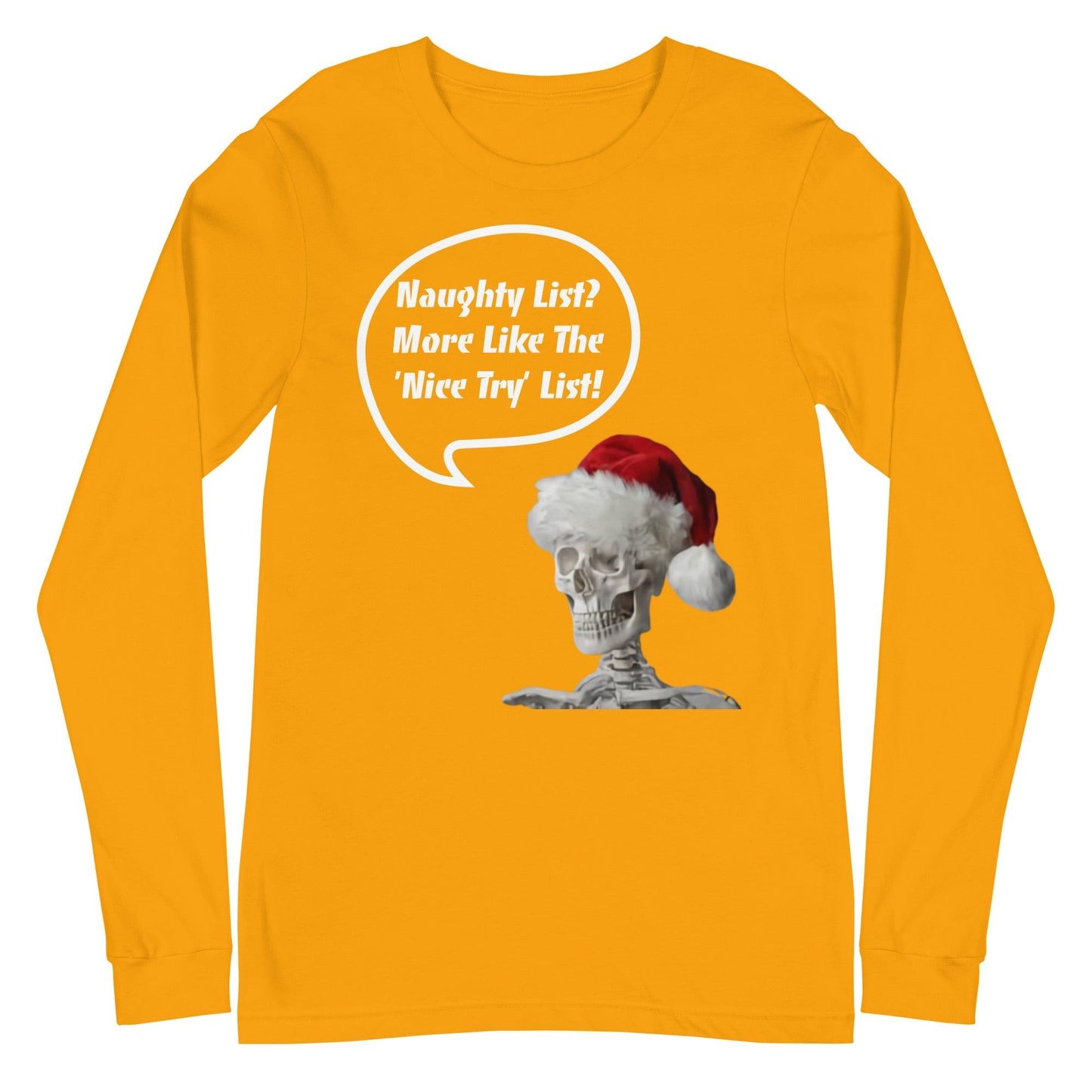 Naughty List? Unisex Long Sleeve Tee / Christmas Holiday Funny T-shirt - Lizard Vigilante