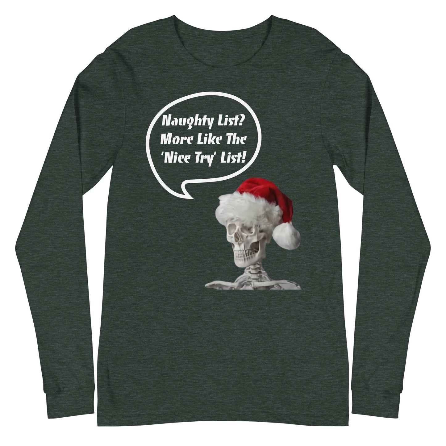 Naughty List? Unisex Long Sleeve Tee / Christmas Holiday Funny T-shirt - Lizard Vigilante