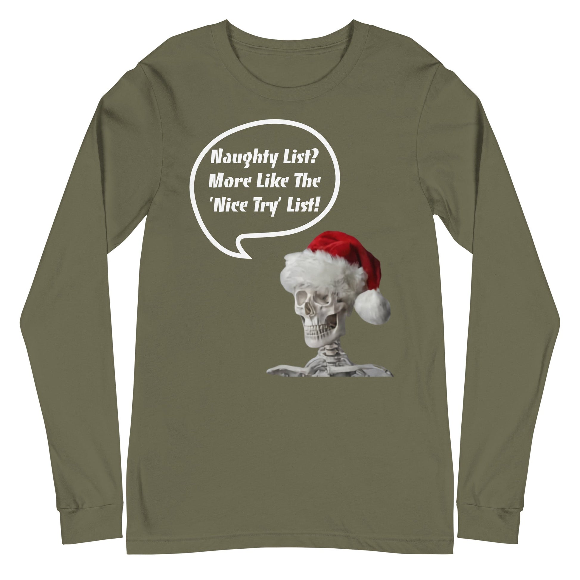 Naughty List? Unisex Long Sleeve Tee / Christmas Holiday Funny T-shirt - Lizard Vigilante