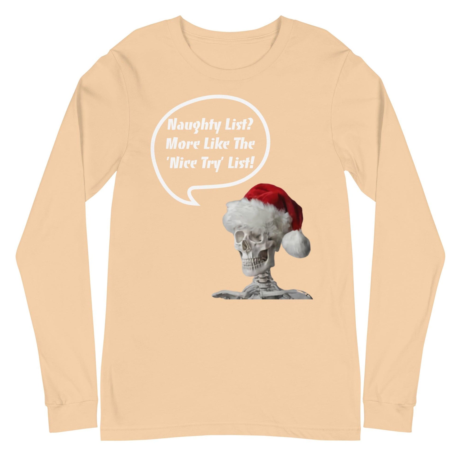 Naughty List? Unisex Long Sleeve Tee / Christmas Holiday Funny T-shirt - Lizard Vigilante