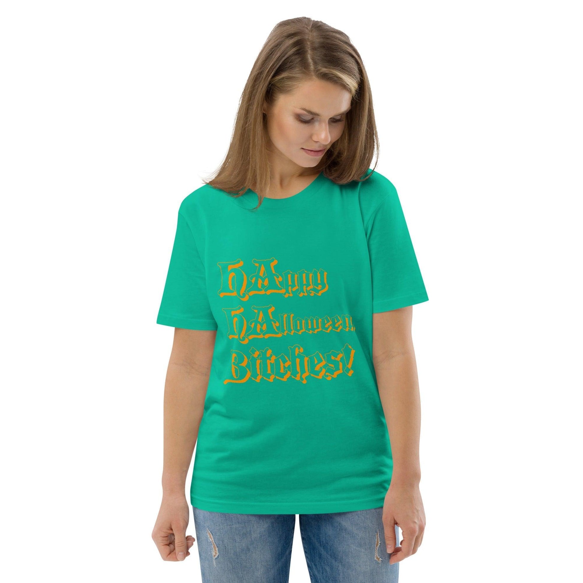 HA HA HAppy HAlloween BItches! Unisex organic cotton t-shirt - Lizard Vigilante