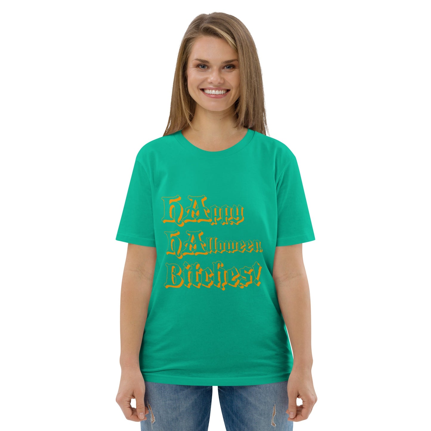 HA HA HAppy HAlloween BItches! Unisex organic cotton t-shirt - Lizard Vigilante