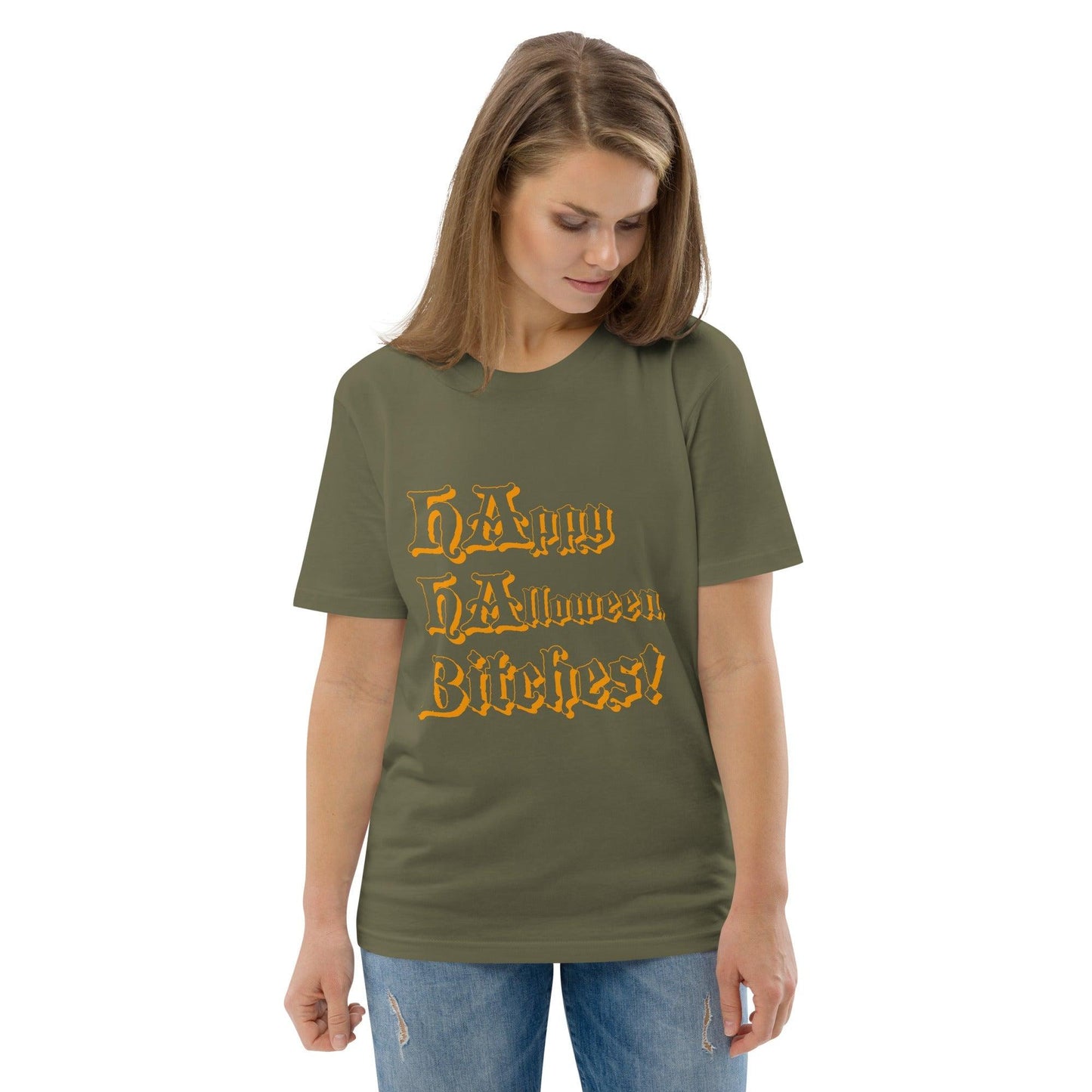 HA HA HAppy HAlloween BItches! Unisex organic cotton t-shirt - Lizard Vigilante