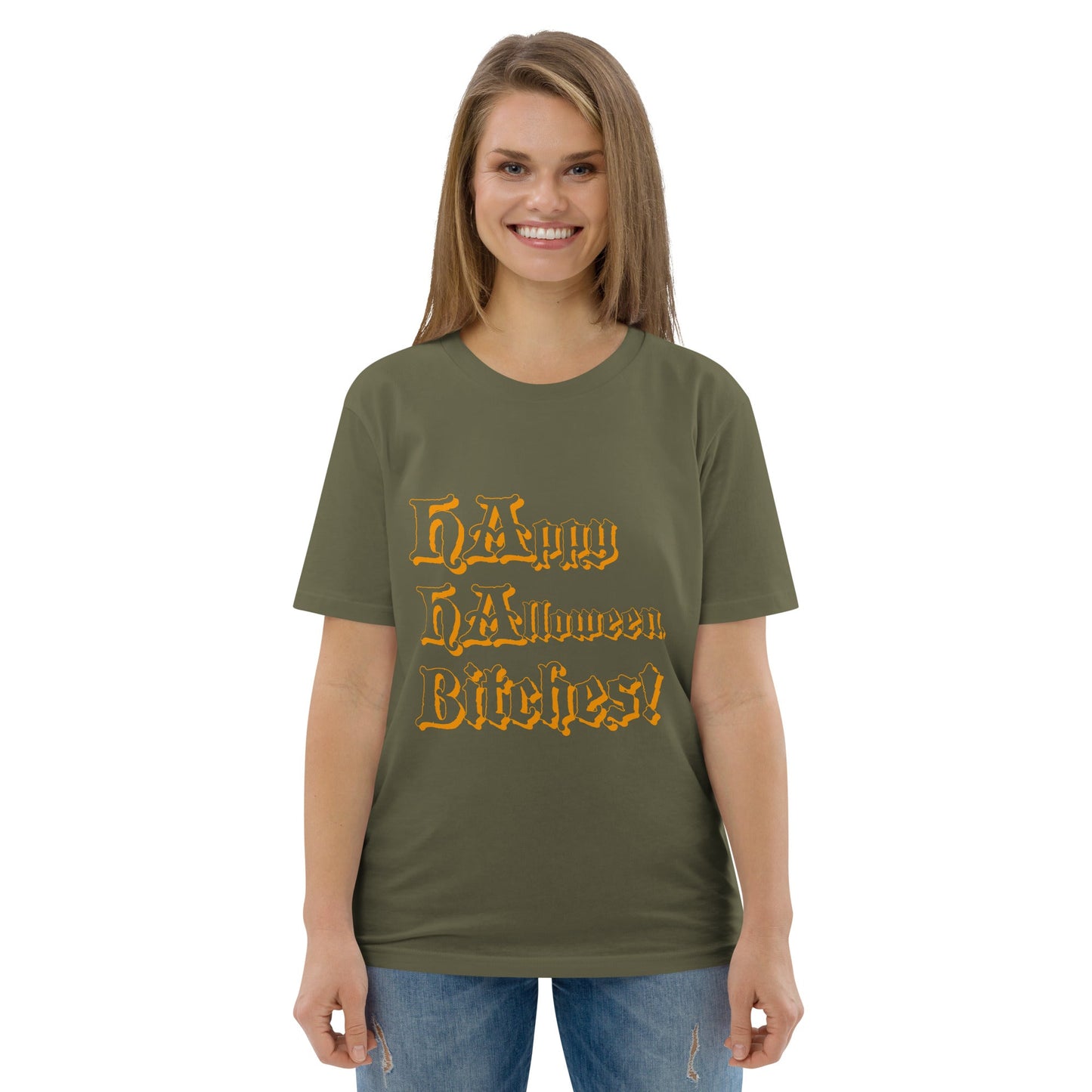 HA HA HAppy HAlloween BItches! Unisex organic cotton t-shirt - Lizard Vigilante