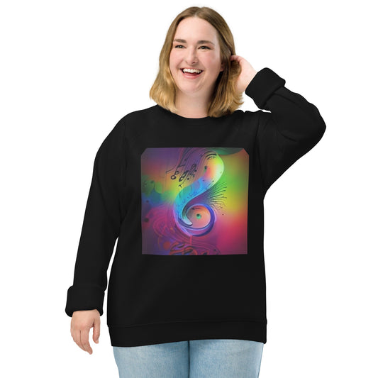 Musical Rainbow Unisex Organic Raglan Sweatshirt - Lizard Vigilante