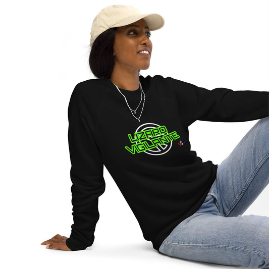 Lizard Vigilante USA Unisex organic raglan sweatshirt - Lizard Vigilante