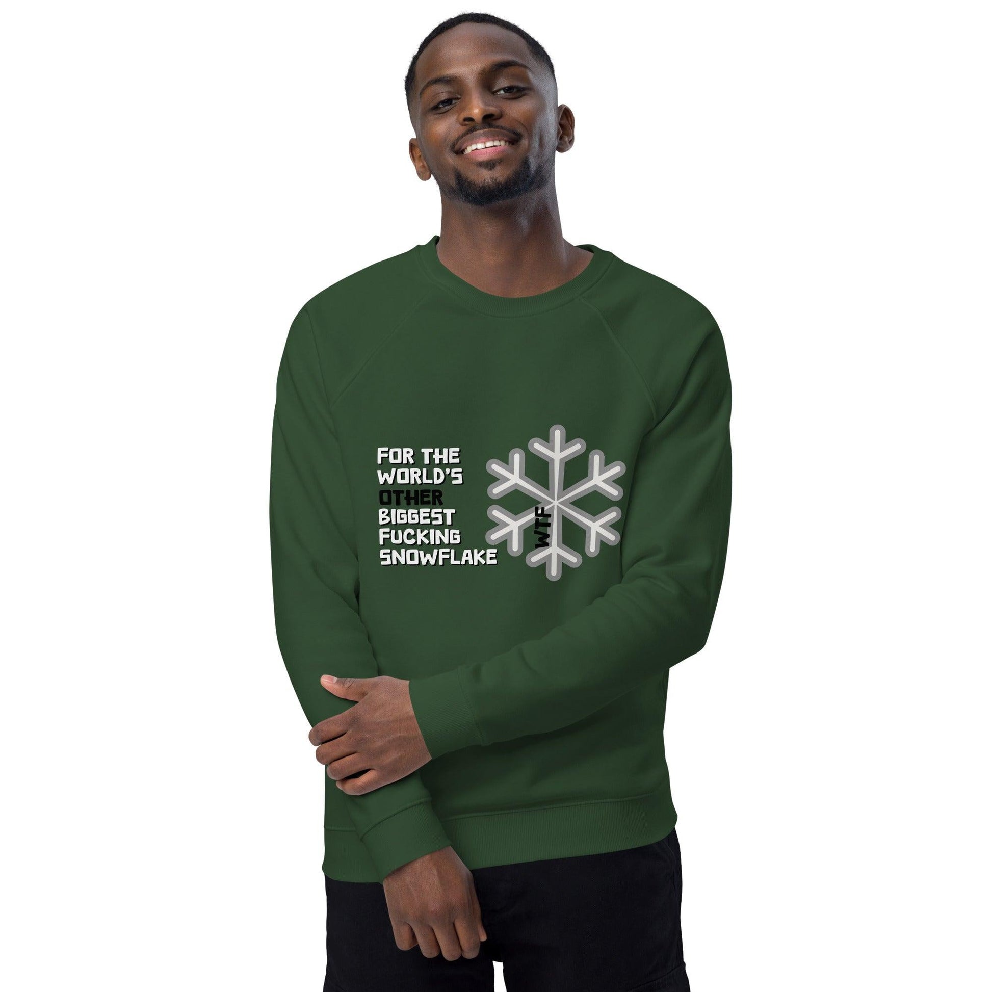 Snowflake! Unisex organic raglan sweatshirt - Lizard Vigilante