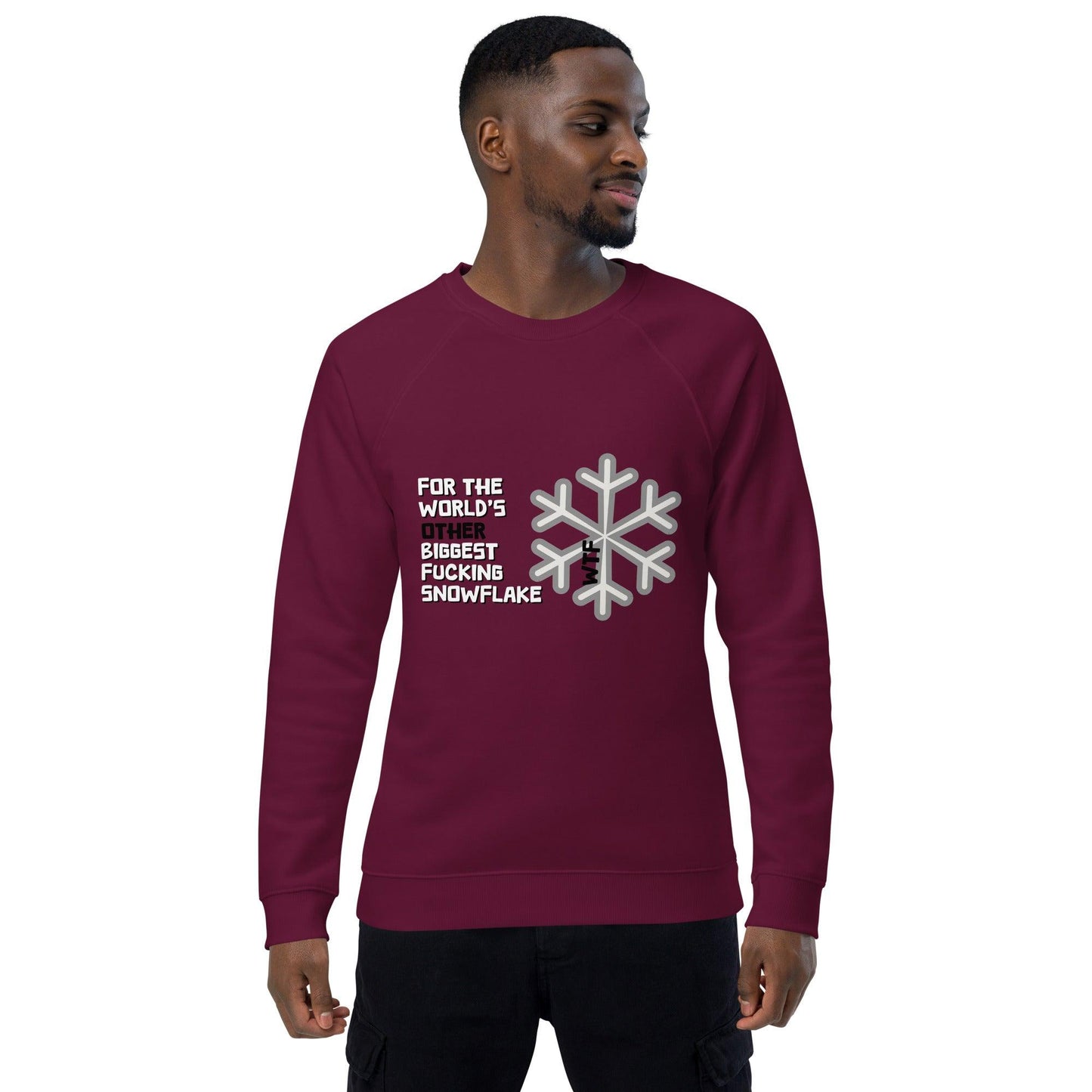 Snowflake! Unisex organic raglan sweatshirt - Lizard Vigilante