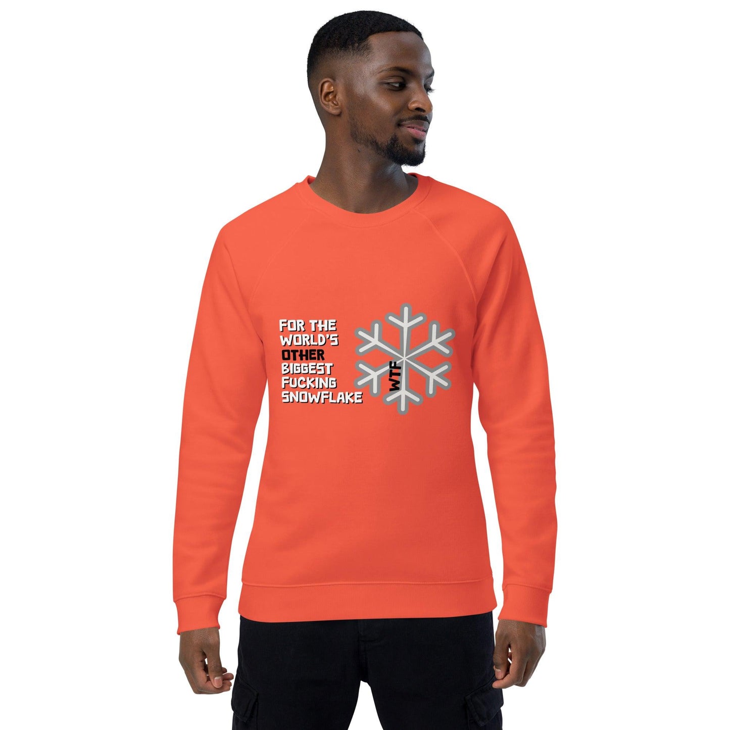 Snowflake! Unisex organic raglan sweatshirt - Lizard Vigilante