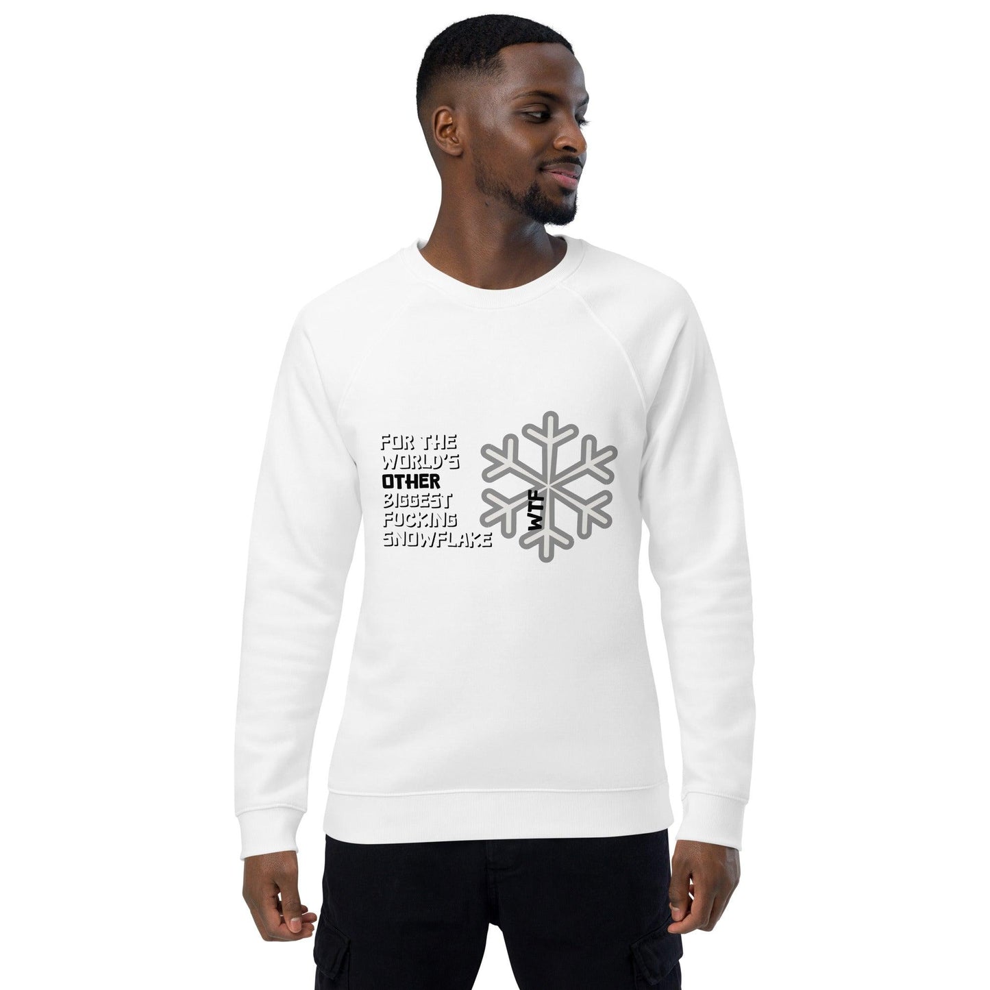 Snowflake! Unisex organic raglan sweatshirt - Lizard Vigilante