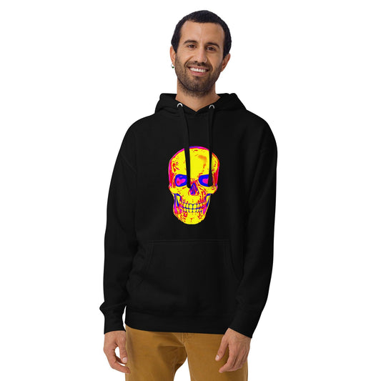 Fun Skull Unisex Hoodie with an orangy head - Lizard Vigilante