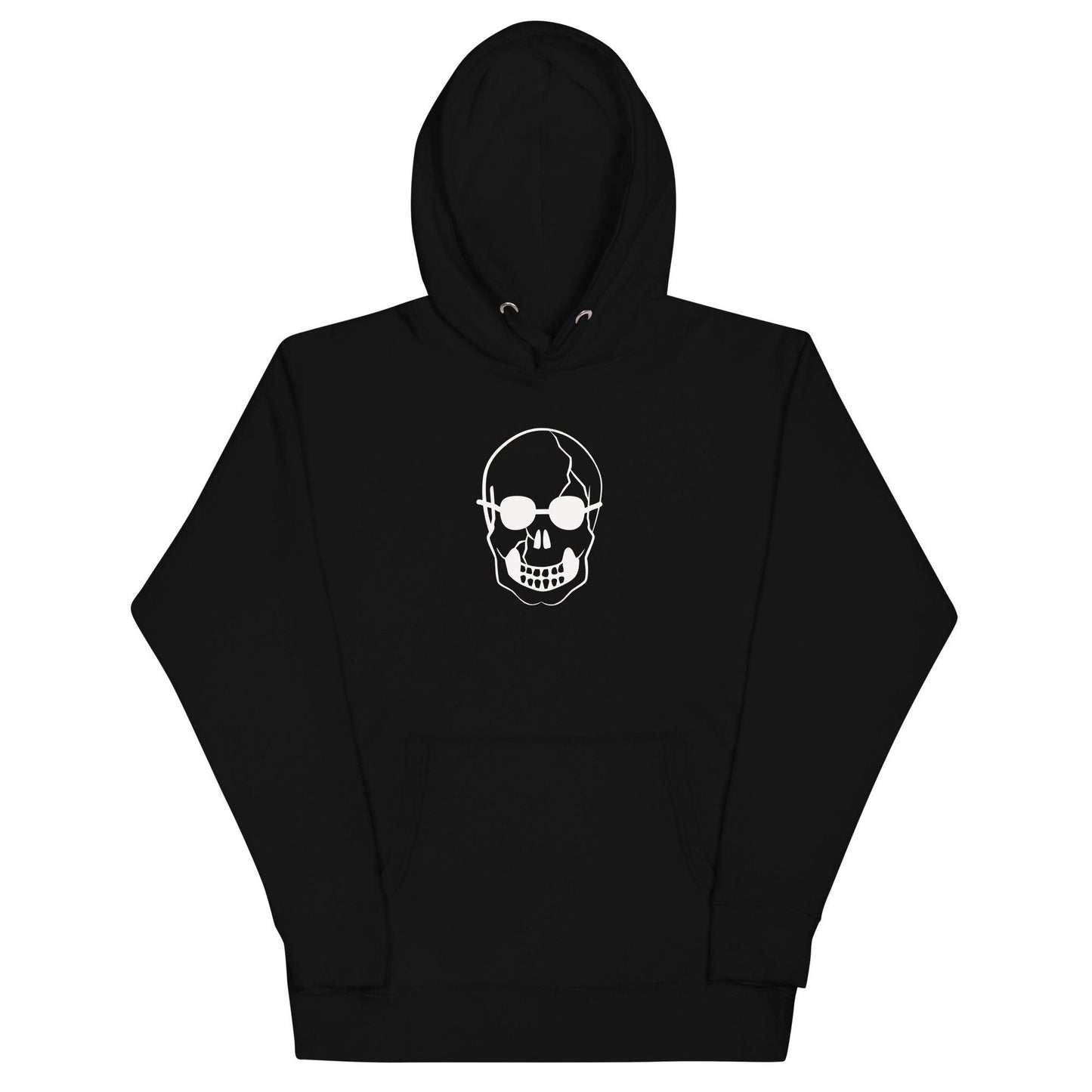 White Skull With Shades Unisex Hoodie - Lizard Vigilante