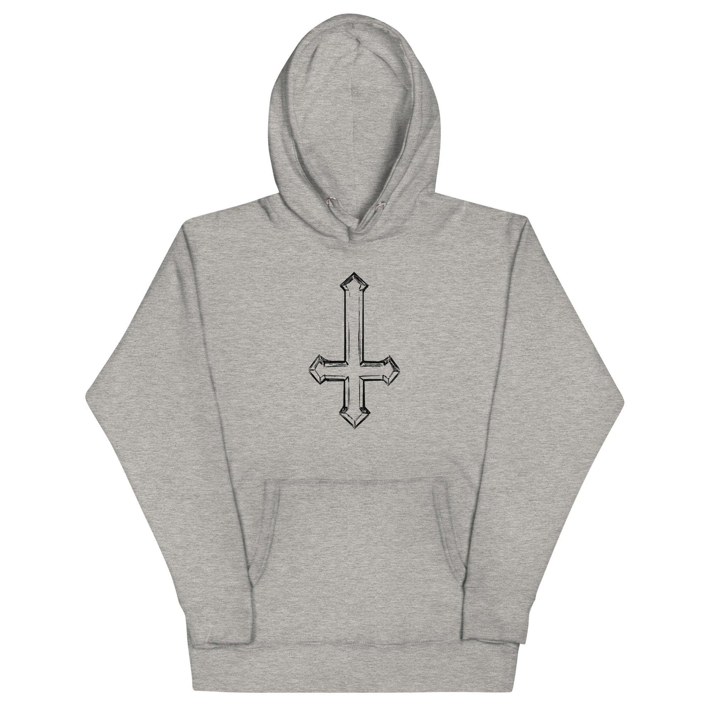 Upside Down Cross Sketch Unisex Hoodie - Lizard Vigilante