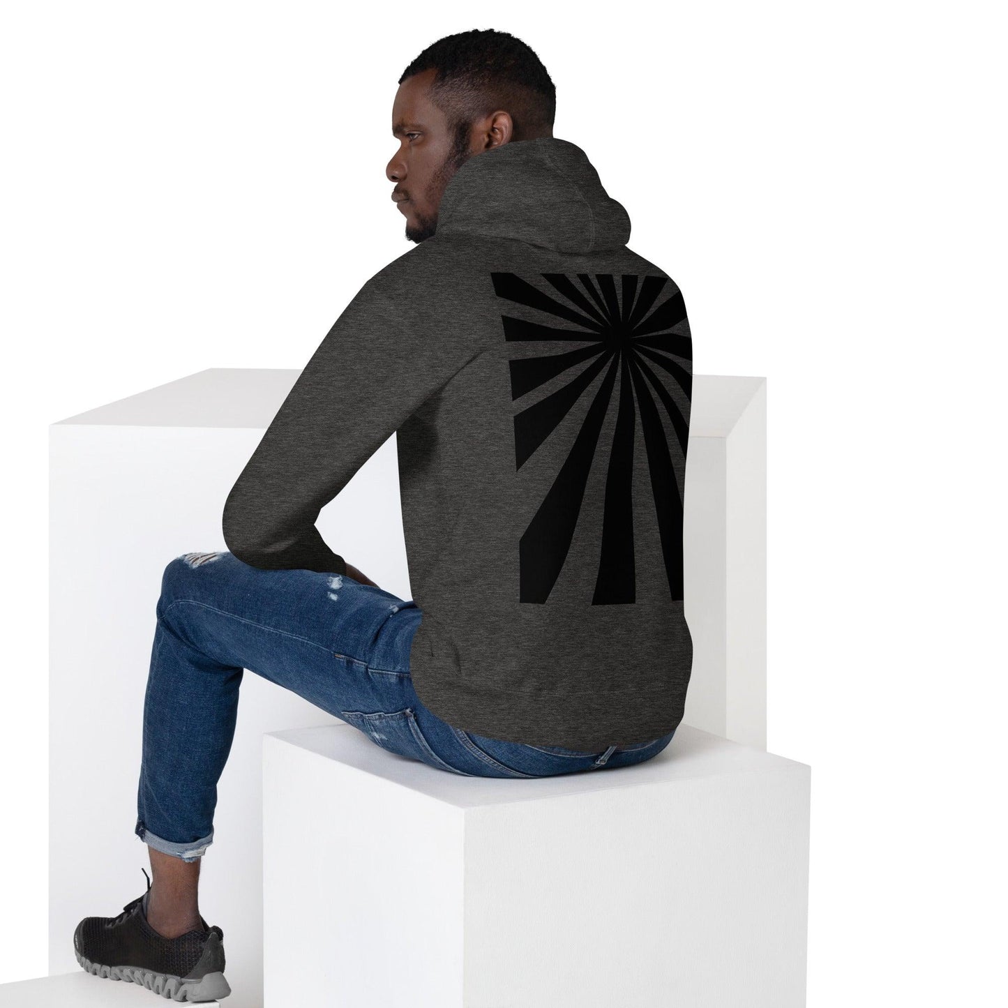 Black White Rays Unisex Hoodie - Lizard Vigilante