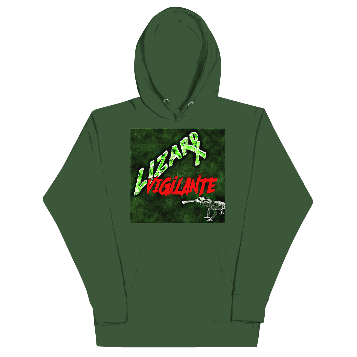 Green Lizard Vigilante Unisex Hooded Hoodie in 10 Different Colors! - Lizard Vigilante